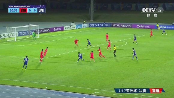 U17男足丢球0-1落后日本！贺炜：里见汰福1V1突破把握住了！
